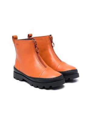 Camper Kids half-zip ankle boots - Brown