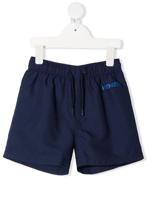 Kenzo Kids logo-print swim shorts - Blue