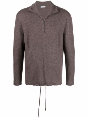 Malo zip placket cashmere pullover - Brown