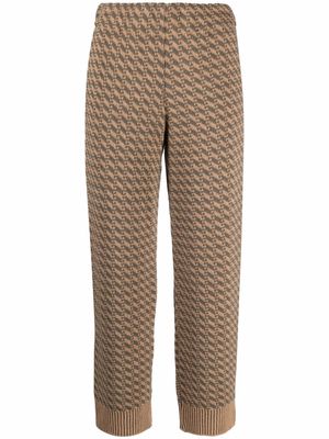 Jejia geometric-pattern cropped trousers - Neutrals