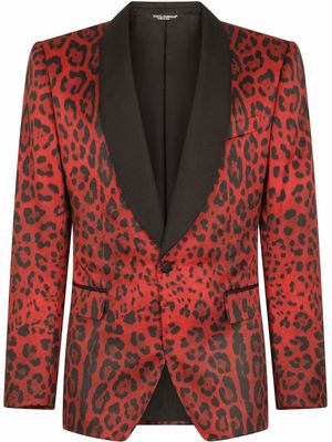 Dolce & Gabbana leopard-print blazer - Red