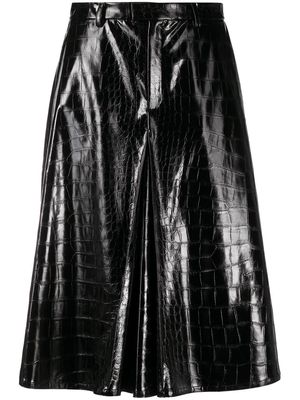 Maison Margiela embossed faux-leather shorts - Black