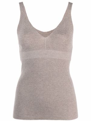 AMI AMALIA ribbed-knit vest top - Neutrals