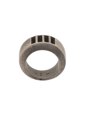 Parts of Four 4-bar punchout crescent ring - Silver