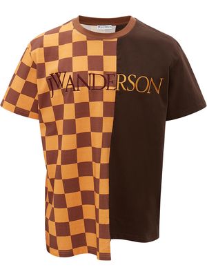 JW Anderson panelled check T-shirt - Yellow