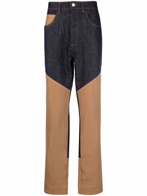 Wales Bonner two-tone panel trousers - Blue