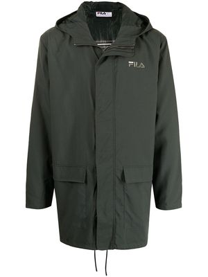 Fila logo-print hooded jacket - Green