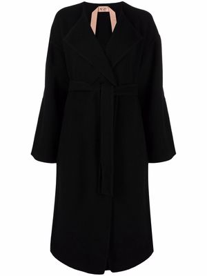 Nº21 side-zip fastening coat - Black