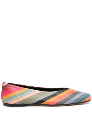 PAUL SMITH diagonal stripe print ballerinas - Multicolour