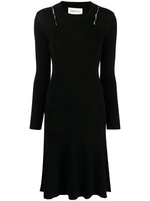 PortsPURE layered fine-knit dress - Black