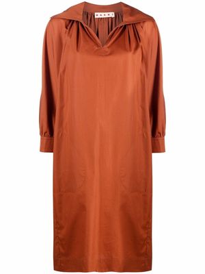 Marni split-neck shirtdress - Orange