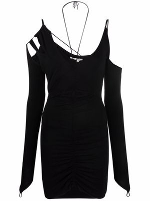 MANURI cross-strap fitted longsleeved dress - Black