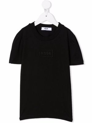 MSGM Kids embroidered-logo cotton T-shirt - Black