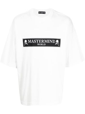 Mastermind World boxed logo-print skull T-shirt - White