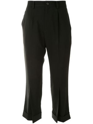 Yohji Yamamoto cropped tailored trousers - Black