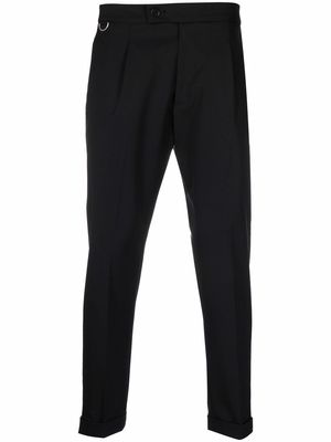 Low Brand pressed-crease virgin wool-blend tailored trousers - Black