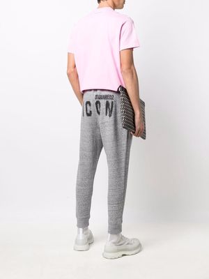 Dsquared2 Icon slogan-print ankle-length trackpants - Grey