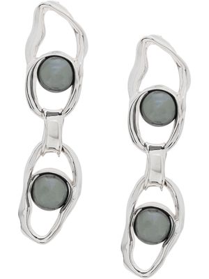 Coup De Coeur Liquid Pearl Chained earrings - Silver