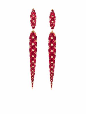 Boghossian 18kt rose gold Merveilles icicle ruby medium earrings - Red