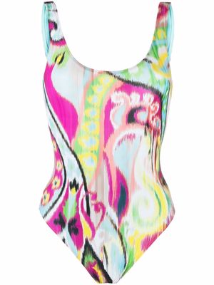 ETRO abstract-print swimsuit - Green