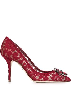 Dolce & Gabbana Belluci Taormina lace pumps - Red
