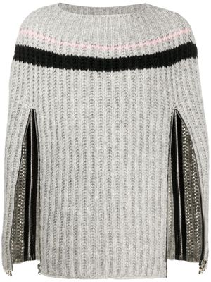 Raf Simons zip-up sleeve knitted jumper - Grey