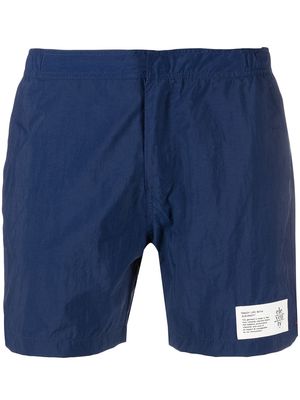 Eleventy logo-patch swim shorts - Blue