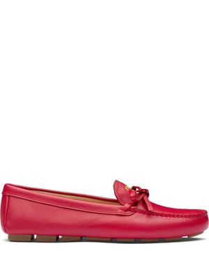 Prada bow detail loafers - Red