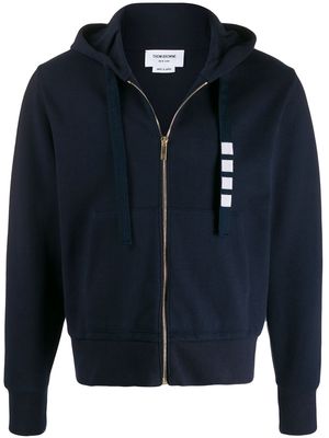 Thom Browne 4-Bar double-knit zip-up hoodie - Blue
