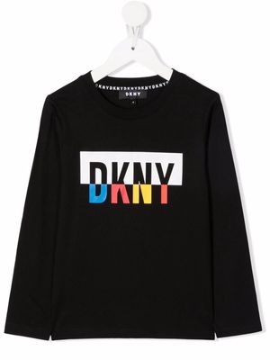 Dkny Kids logo-print organic-cotton T-shirt - Black
