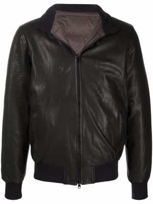 Barba Nick leather bomber jacket - 02 -black