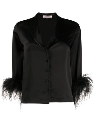 Gilda & Pearl feather cuff Esme jacket - Black