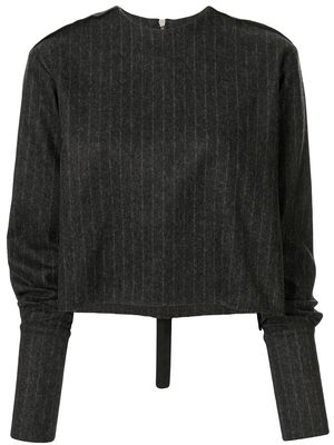 Yang Li pinstripe knitted top - Black