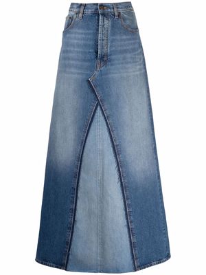 Maison Margiela two-tone denim skirt - Blue