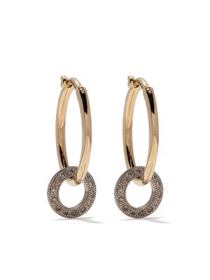 hum 18kt yellow gold diamond disc hoops