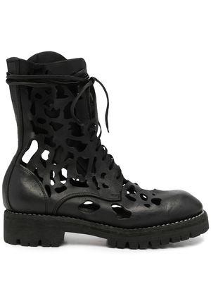 Guidi cut-out lace-up boots - Black