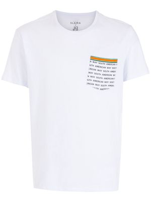 Amir Slama slogan-print pocket T-shirt - White