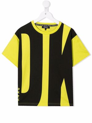 Dkny Kids color-block logo T-shirt - Yellow
