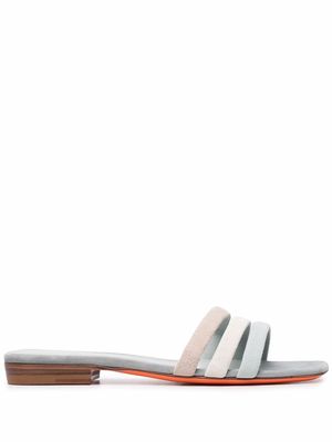 Santoni triple-strap suede sandals - Grey