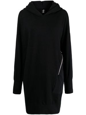 Thom Krom zip-detail hooded jumper dress - Black