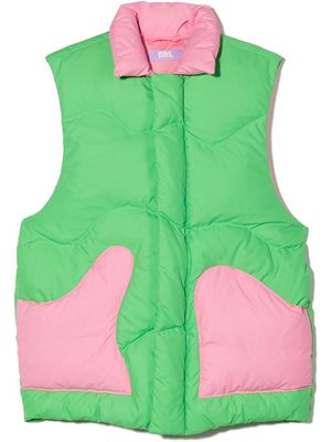 ERL KIDS two-tone padded gilet - Green