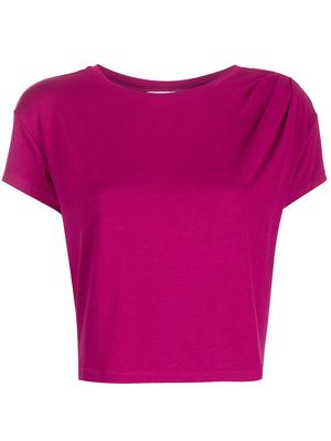 Marchesa Notte round neck cropped T-shirt - Red