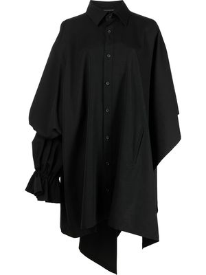Yohji Yamamoto oversized asymmetric wool shirt - Black