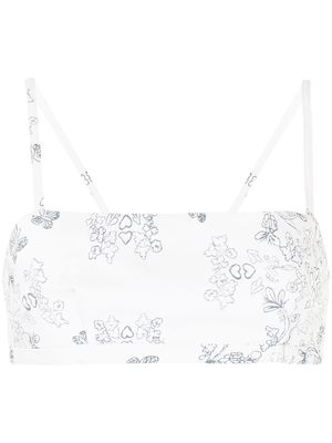 Macgraw Abbey printed crop top - White