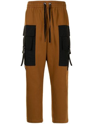 Ports V contrasting panel cropped trousers - Brown