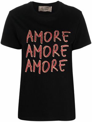 alessandro enriquez Amore embroidered-logo T-shirt - Black