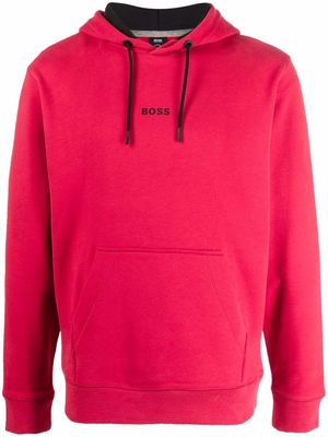 BOSS logo-print hoodie - Red