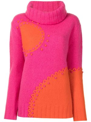 Onefifteen colour-block knitted jumper - Pink