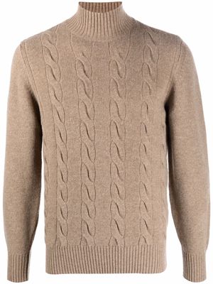 Tagliatore cable-knit virgin wool jumper - Neutrals