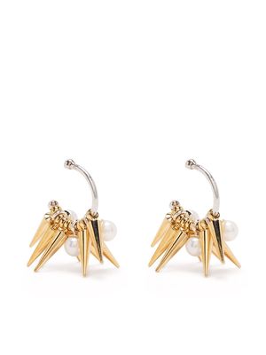 E.M. pearl spike stud earrings - Gold
